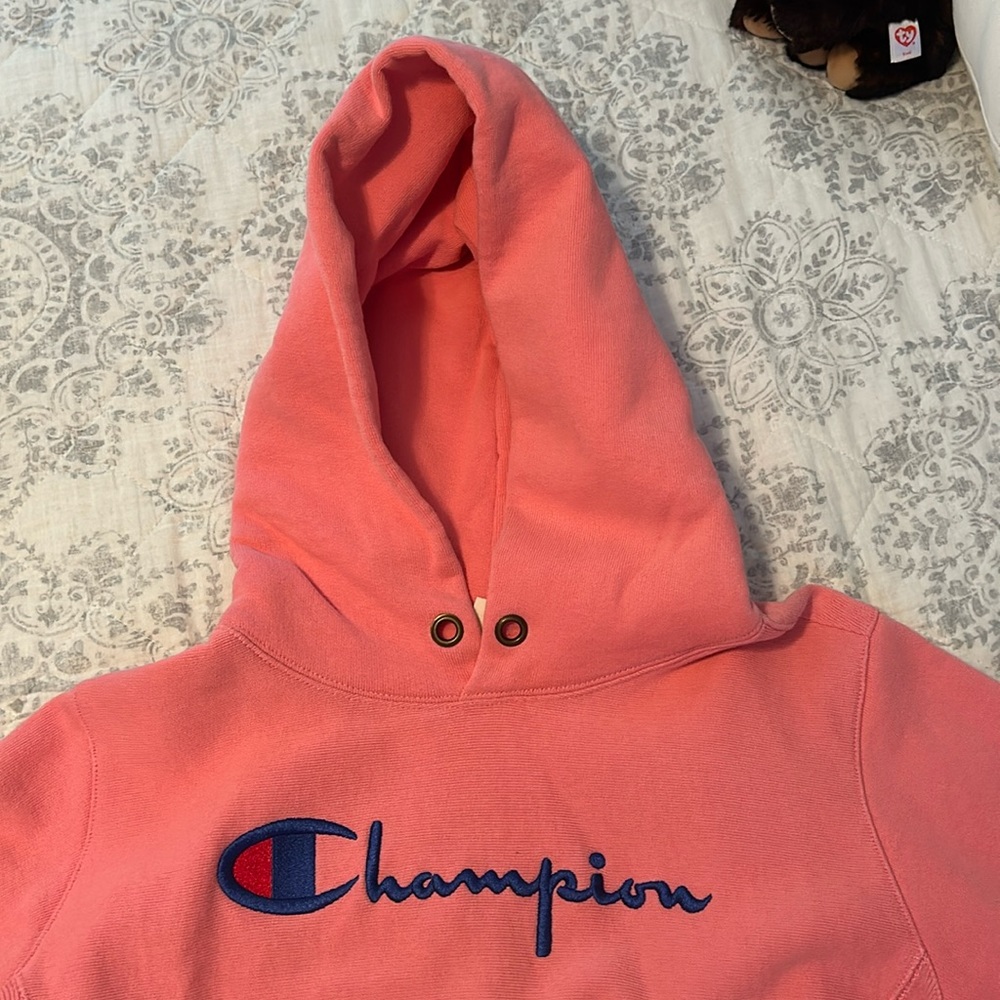 Coral colored champion hoodie